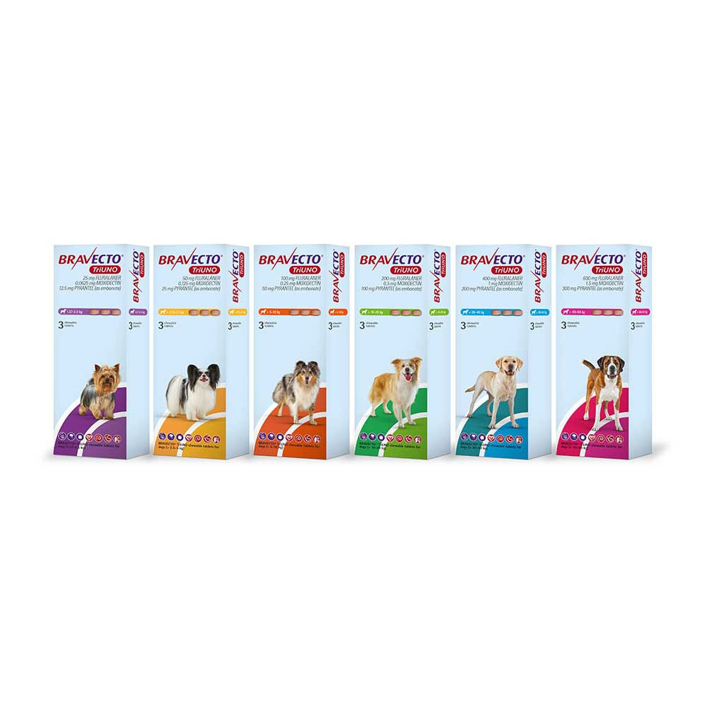 BRAVECTO TriUNO Chewable Tablets for Dogs