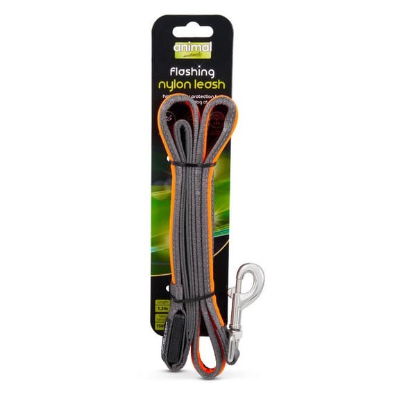 Animal Instincts Flashing Safety USB Nylon Leash 1.2m