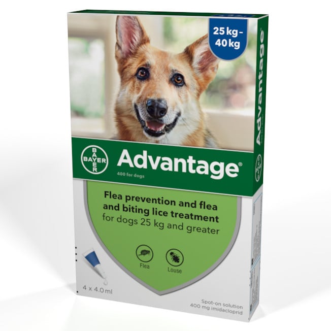 Advantage 400 (for dogs weighing 25kg and greater) pack of 4