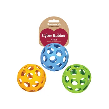 Rosewood Cyber Rubber Lattice Football Dog Toy
