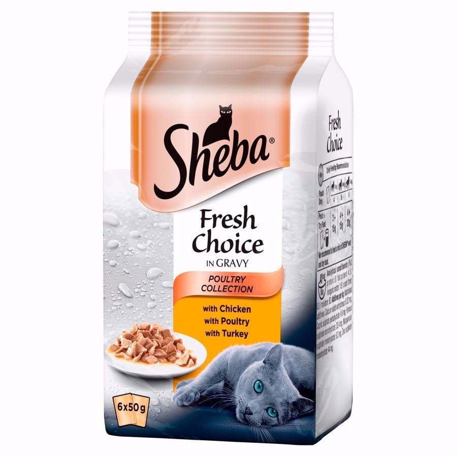 Sheba Pouch Fresh Choice Poultry Collection in Gravy 50g x 48