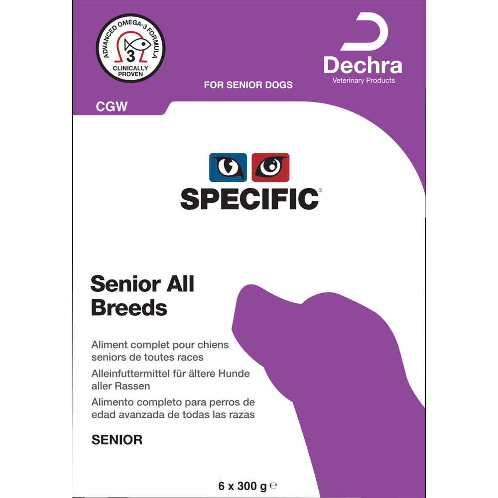 Dechra SPECIFIC CGW Senior All Breeds Wet Dog Food 6 x 300g Foils