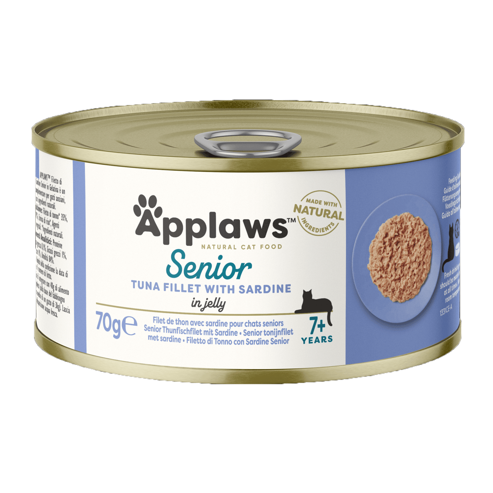 Applaws Natural Cat Food Tins Senior Tuna & Sardines 70g x 24