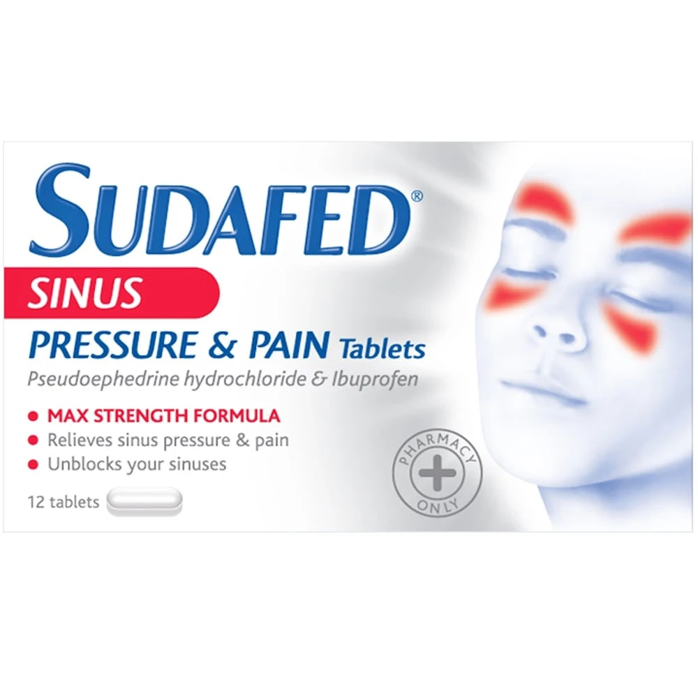 Sudafed Sinus Pressure & Pain Tablets (pack of 12)