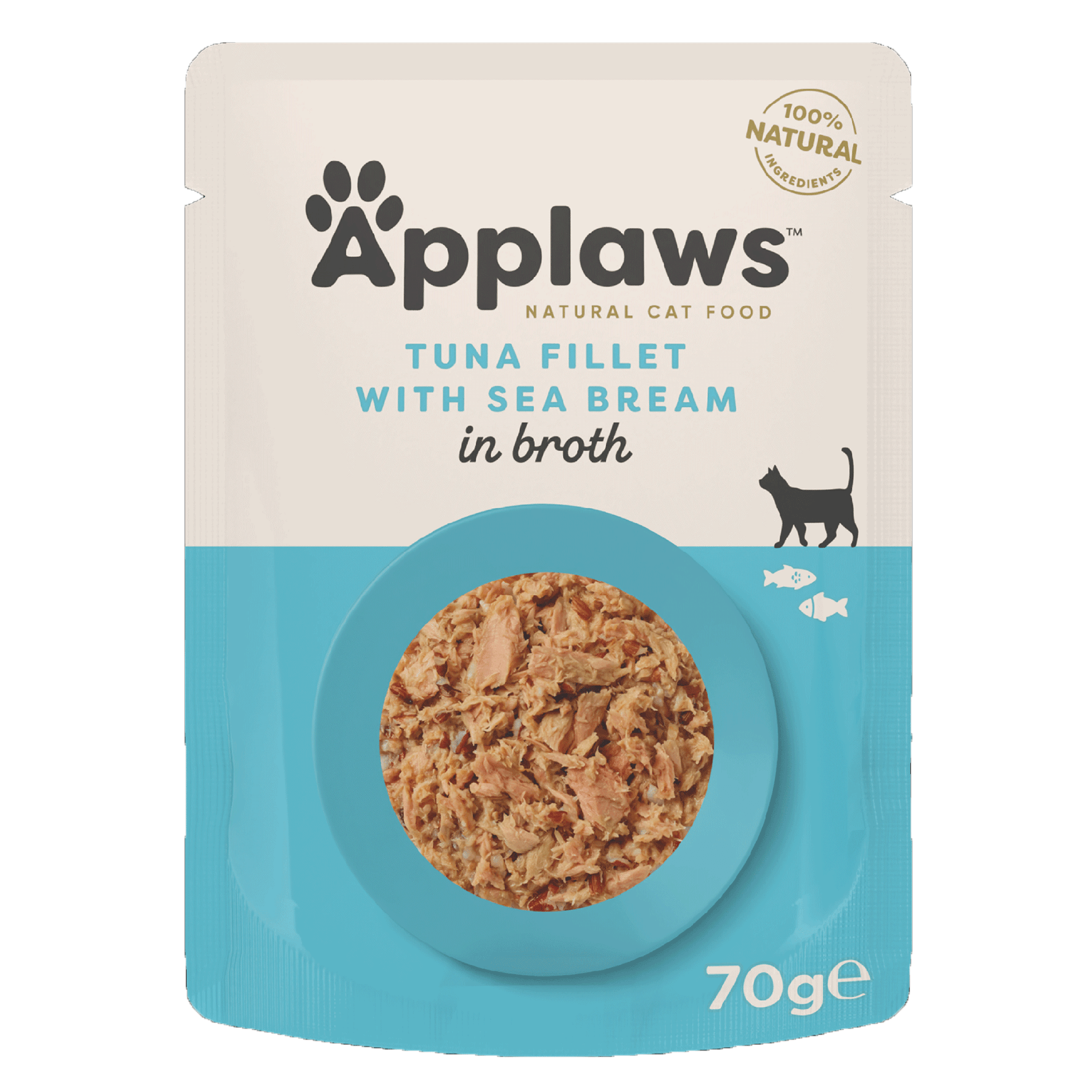 Applaws Natural Cat Food Pouches Tuna Fillet & Sea Bream 12 x 70g
