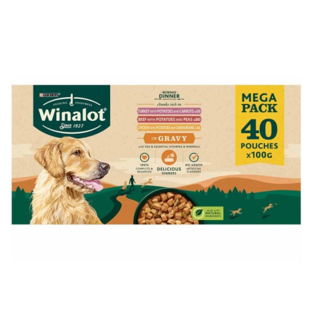 Winalot Sunday Dinner Mixed in Gravy Dog Food 40 x 100g Pouches