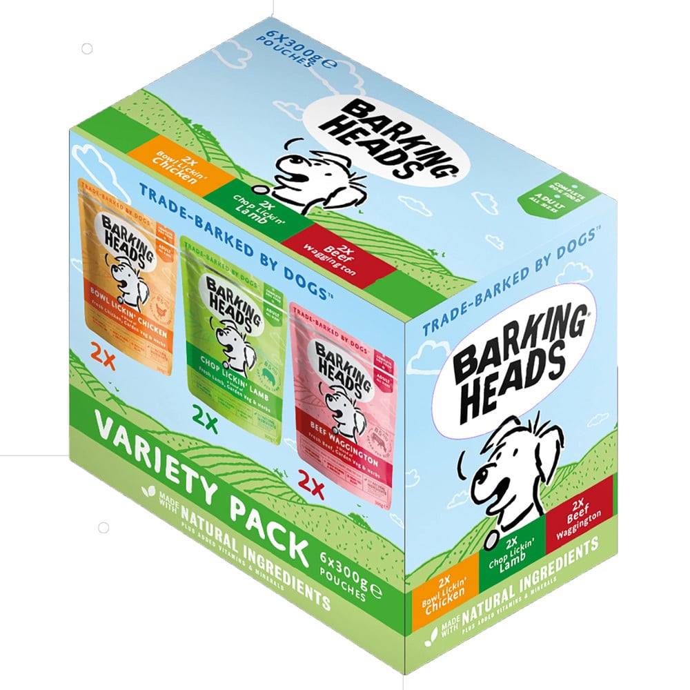 Barking Heads Dog Wet Food Variety Pack 6x300g