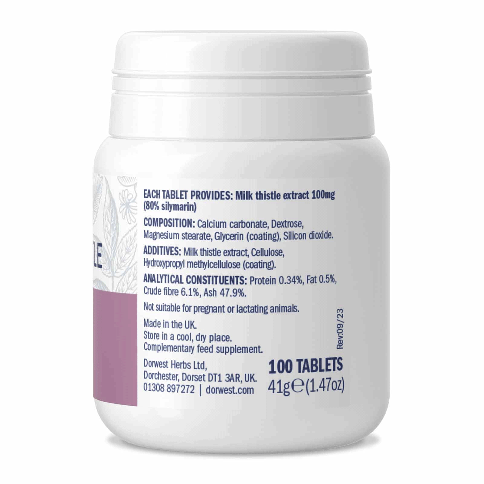 Dorwest Milk Thistle Tablets for Dogs and Cats