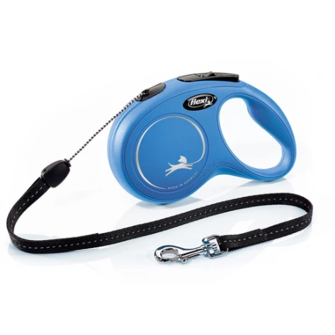 Flexi New Classic Retractable Cord Leash - Blue