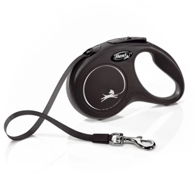 Flexi New Classic Retractable Tape Leash - Black
