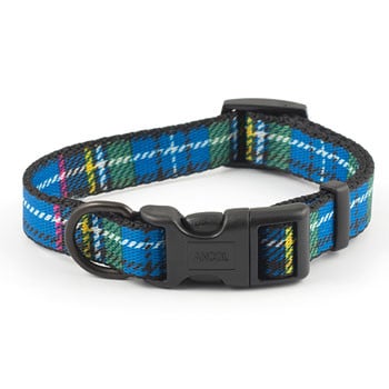 Ancol Adjustable Tartan Dog Collar - Blue