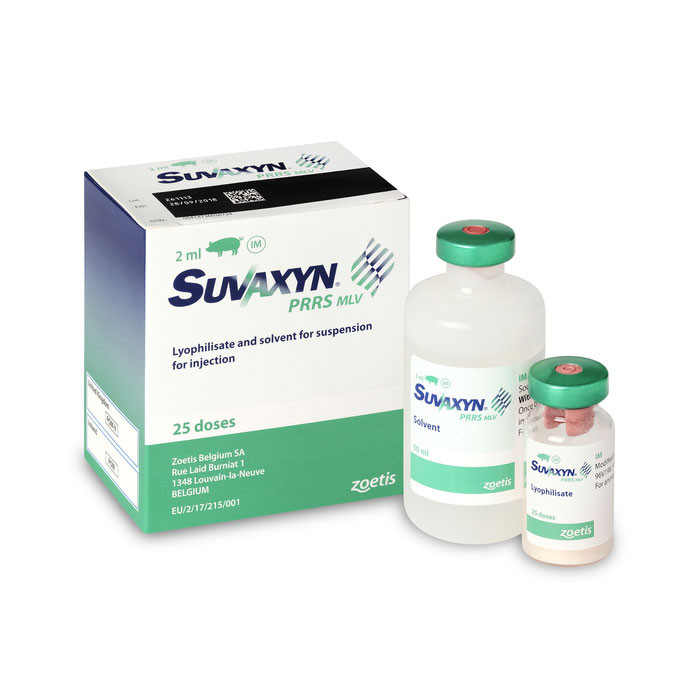 Suvaxyn PRRS MLV lyophilisate and solvent for suspension