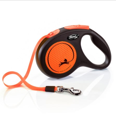 Flexi New Neon Retractable Tape Leash - Orange
