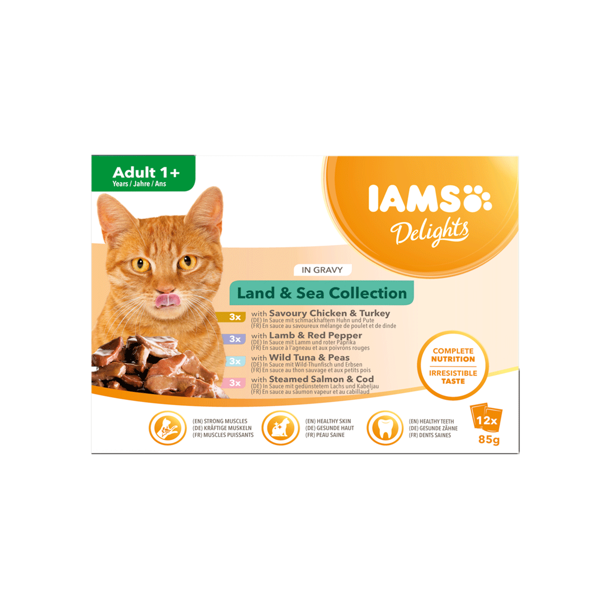IAMS Delights Land & Sea Collection in Gravy for Adult Cats