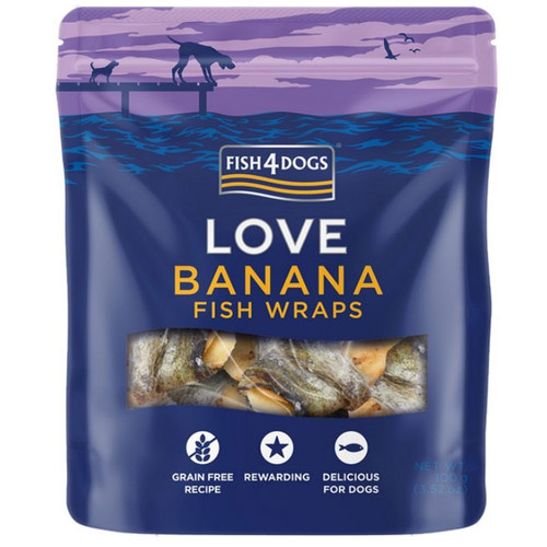 Fish4Dogs Love Banana Fish Wraps 100g