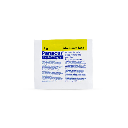 Panacur Wormer Granules for Dogs & Cats 1g sachet