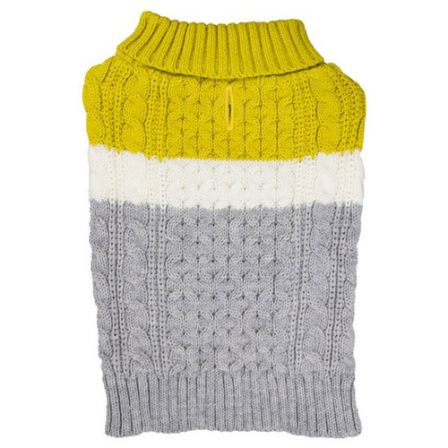 Sotnos Colour Block Yellow & Grey Dog Sweater