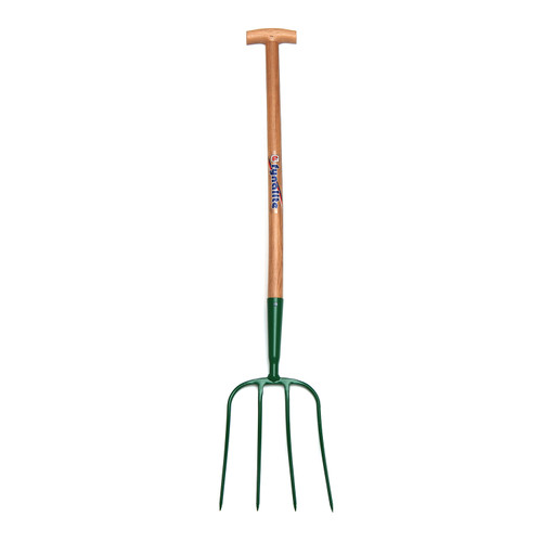 Fynalite Manure Fork 4 Prong T-Grip Ash Handle 32" GREEN T-GRIP HANDLE