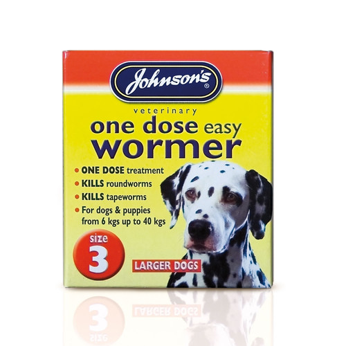 Johnson'S Veterinary Easy Wormer One Dose For Dogs Size Thre 4 TABLETS