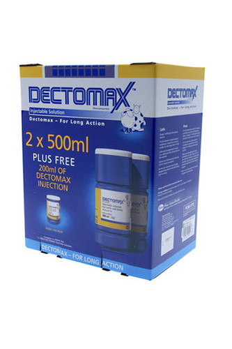 Dectomax 10mg/ml Solution for Injection for cattle & sheep (Promo Pack) contains 2 x 500ml & 1 x 250ml