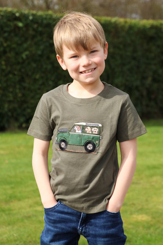 British Country Collection Offroader & Dogs Childrens TShirt