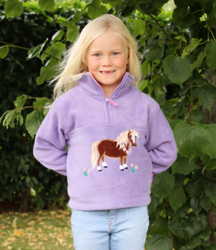 British Country Collection Flora Pony Childrens Fleece Jacket - Lilac