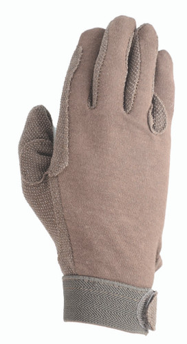 Hy Equestrian Cotton Pimple Palm Gloves - Brown