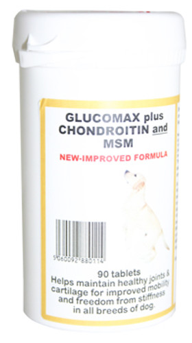 Glucomax + Chondroitin Tablets plus MSM for dogs (pack of 90)