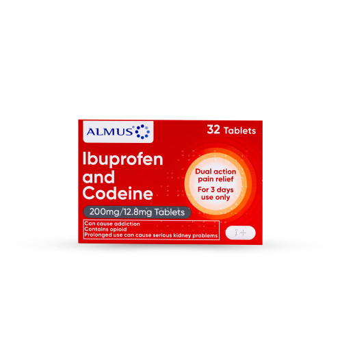 Almus Ibuprofen & Codeine 200mg/12.8mg Tablets (pack of 32)