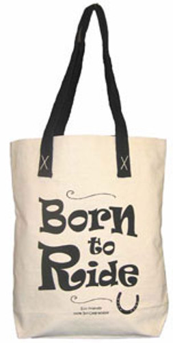 Horsey Girl Shopper Bag Black 'Born To Ride'
