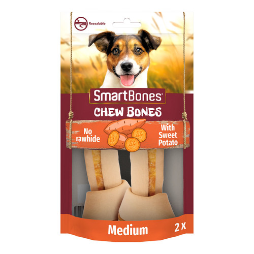 SmartBones Sweet Potato Medium Bones (Pack of 2)