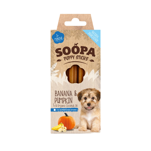 Soopa Puppy Dental Sticks Banana and Pumpkin 100g