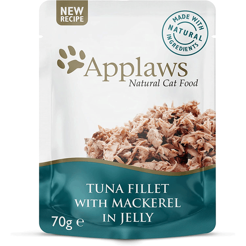 Applaws Natural Cat Jelly Pouches Tuna & Mackerel 70g x 16