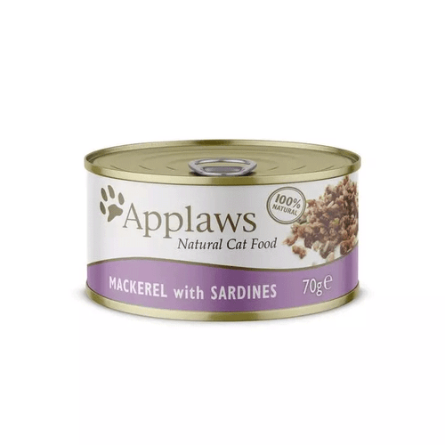 Applaws Natural Cat Food Tins Mackerel with Sardine 70g (Pack of 24)