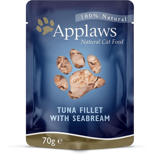 Applaws Natural Cat Food Pouches Tuna Fillet & Sea Bream 12 x 70g