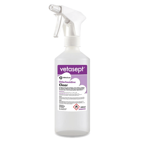 Vetasept Chlorhexidine Clear Ready To Use Spray 500ml