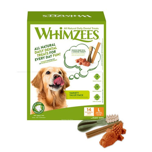 Whimzees Variety Value Box For Large Dogs (pack of 14)