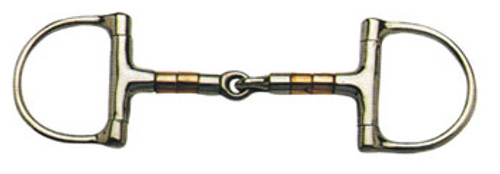Jointed D-Ring Snaffle with Copper Rollers