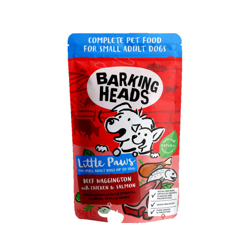 Barking Heads Little Paws Beef with Chicken & Salmon 150g x 10 Pouches