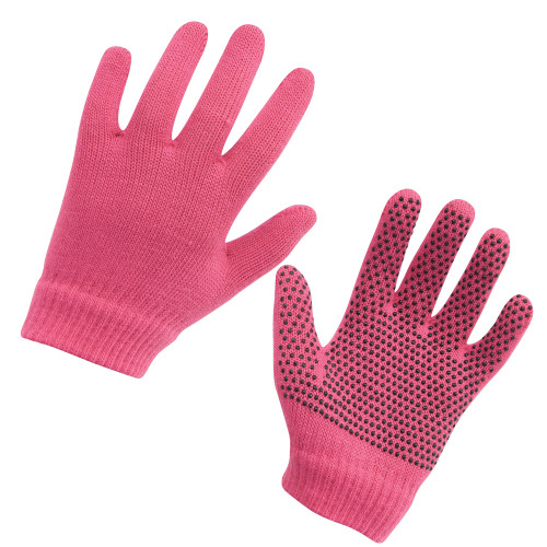 Gants Équitation Enfant Dublin Magic Avec Poignée à Picots - Taille Unique - Noir, Bleu, Violet