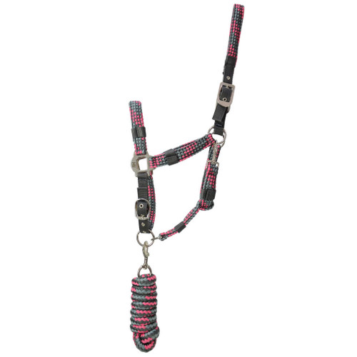Hy Multicolour Adjustable Head Collar with Lead Rope