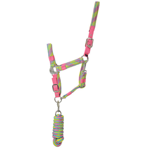 Hy Multicolour Adjustable Head Collar with Lead Rope