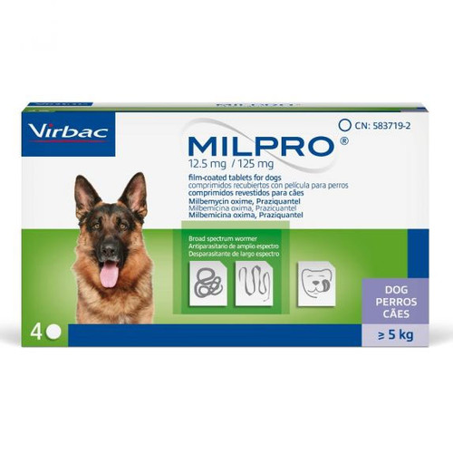 Milpro 12.5mg/125mg film-coated tablets for Dogs