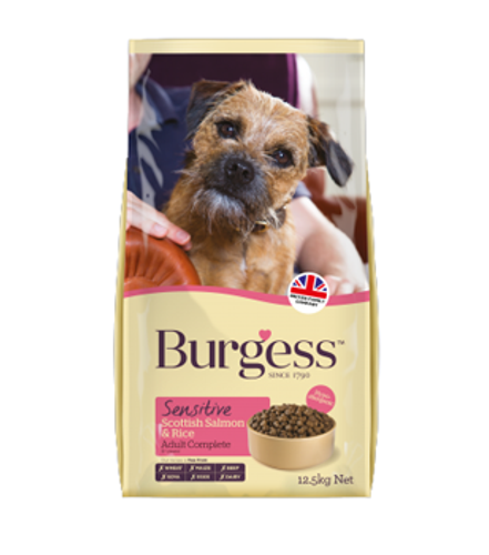 Burgess Sensitive Adult Dog Salmon & Rice 12.5kg