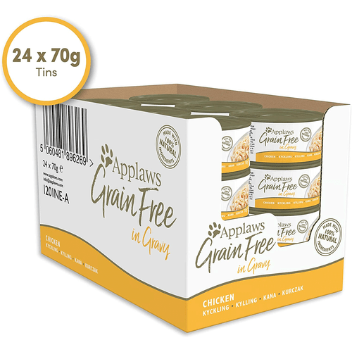 Applaws Natural Cat Food Tins Chicken in Gravy 70g x 24