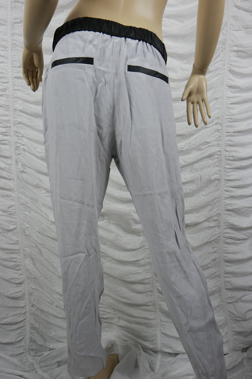 WITCHERY grey black PVC trim casual 