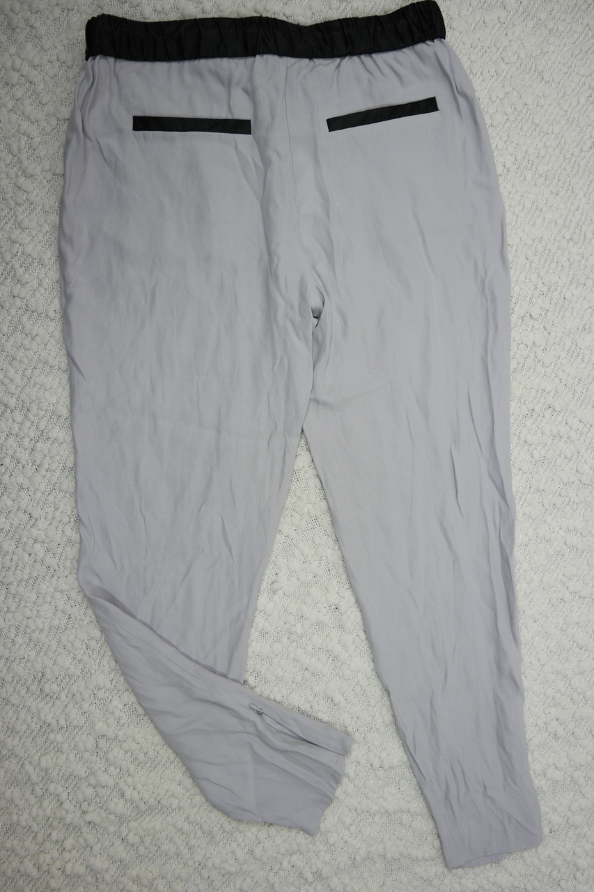 WITCHERY grey black PVC trim casual 