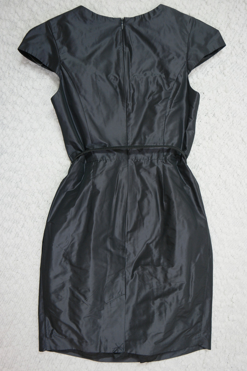 CUE black shiny cap sleeve vintage retro look party cocktail dress size 6  BNWT
