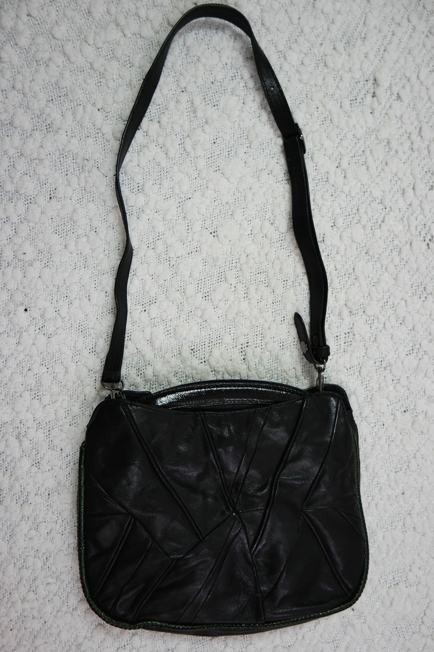 MIMCO black 100% leather Speakeasy large crossbody handbag VGC