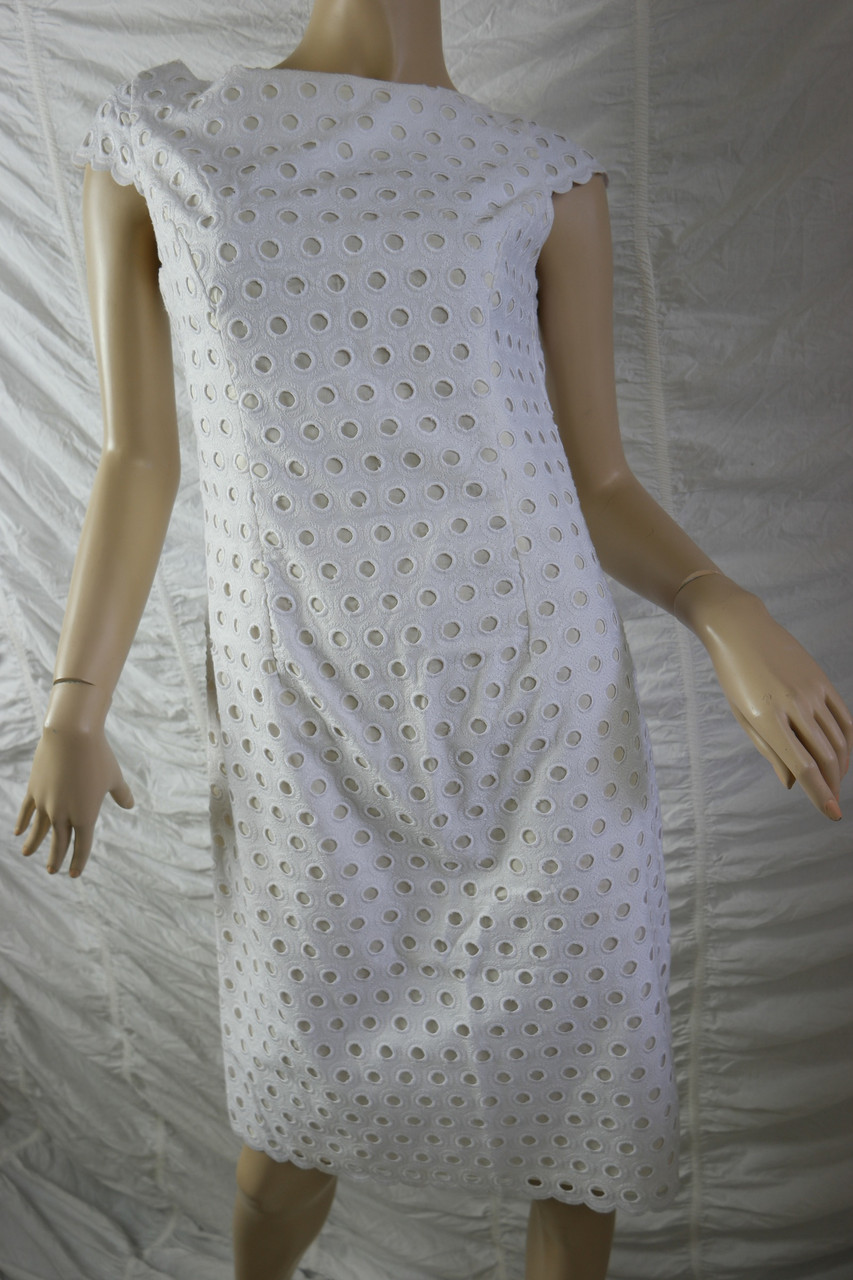 white broderie anglaise shift dress